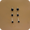 Brinco Kit Trio Pedras Preta