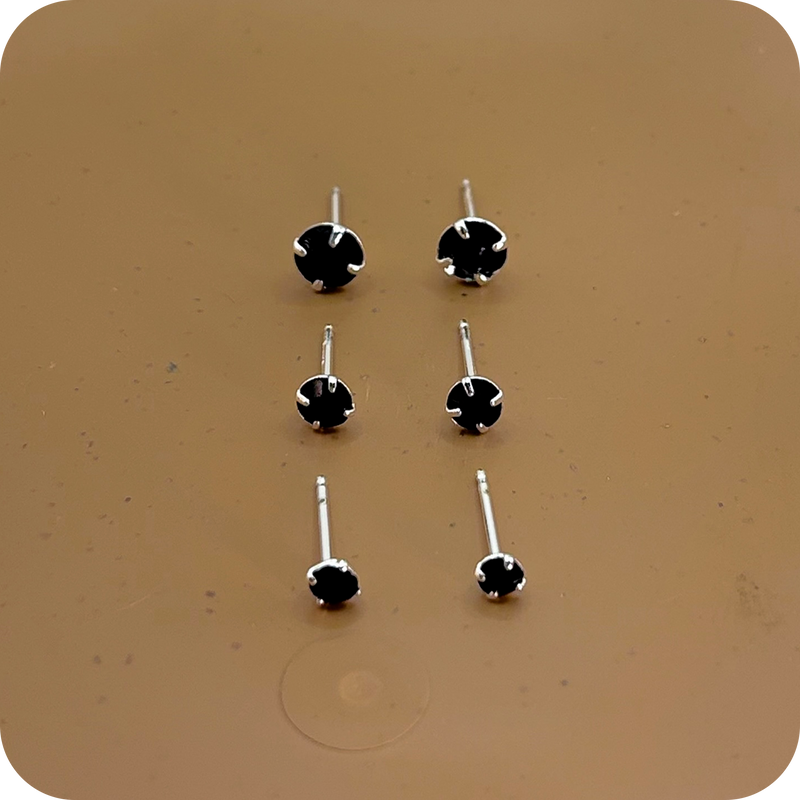Brinco Kit Trio Pedras Preta