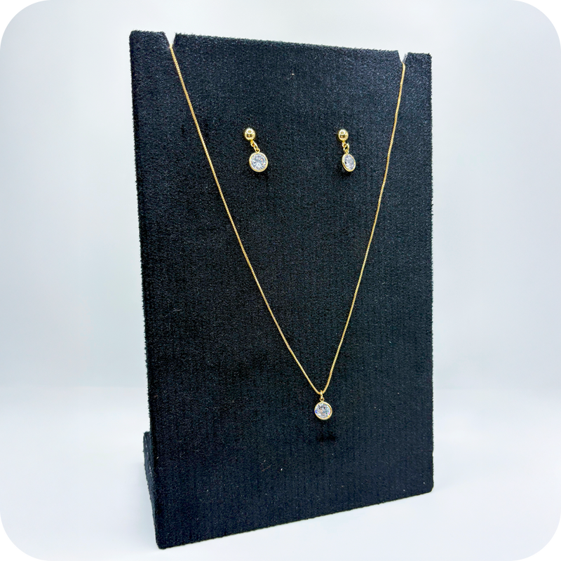 Conjunto Colar e Brinco Pedraria