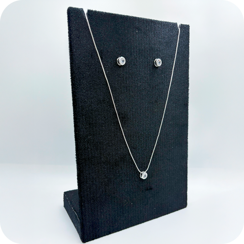 Conjunto Colar e Brinco Ponto de Luz