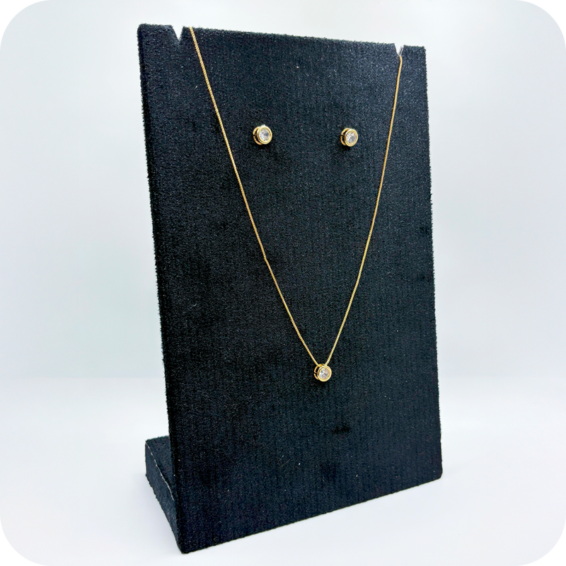 Conjunto Colar e Brinco Ponto de Luz